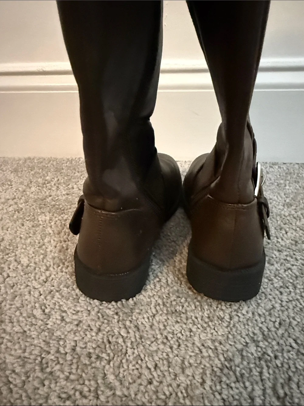 Gently worn The Children's Place Brown Tall Riding Boots with Buckle